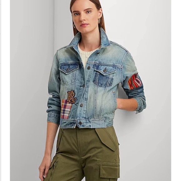 NWT PATCHWORK DENIM TRUCKER JACKET - Picture 1 of 11